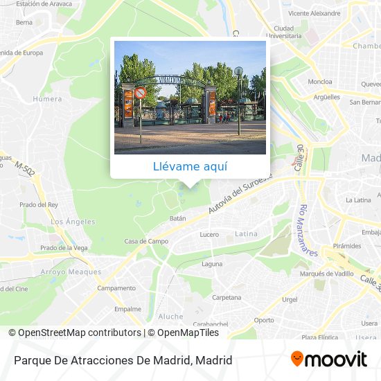 Mapa Parque De Atracciones De Madrid