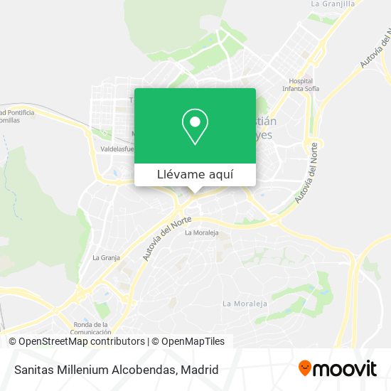Mapa Sanitas Millenium Alcobendas