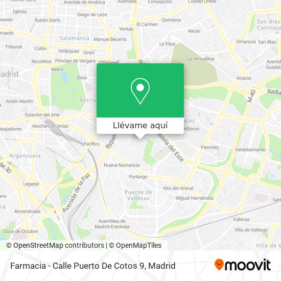 Mapa Farmacia - Calle Puerto De Cotos 9