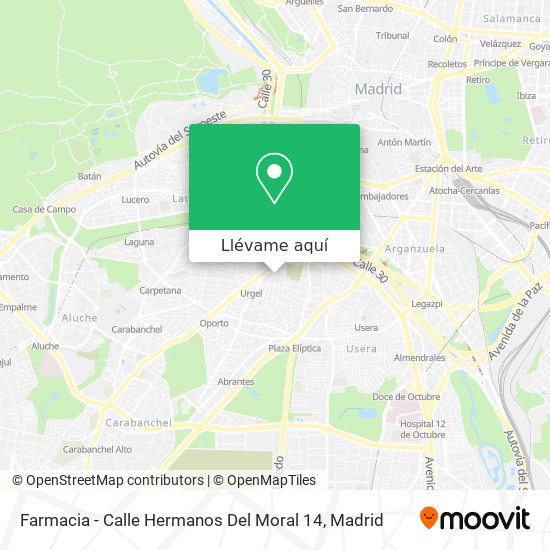 Mapa Farmacia - Calle Hermanos Del Moral 14