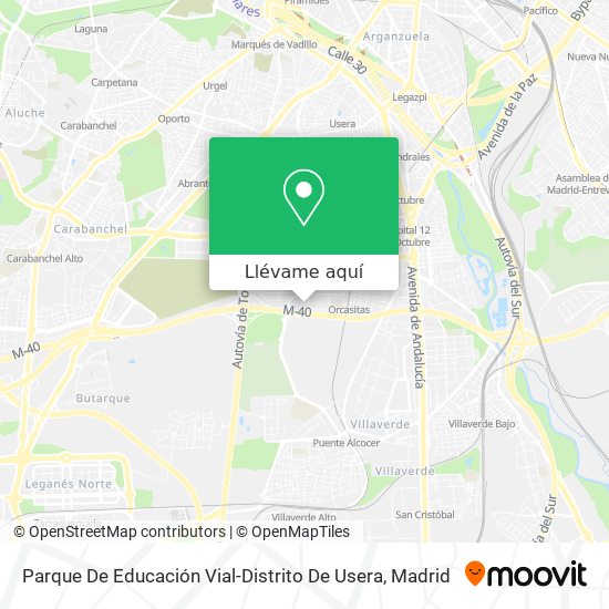 Mapa Parque De Educación Vial-Distrito De Usera