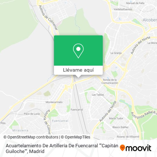 Mapa Acuartelamiento De Artillería De Fuencarral ""Capitán Guiloche""