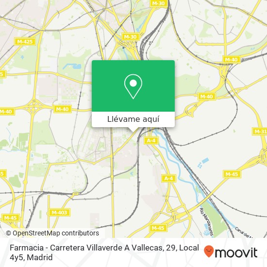 Mapa Farmacia - Carretera Villaverde A Vallecas, 29, Local 4y5