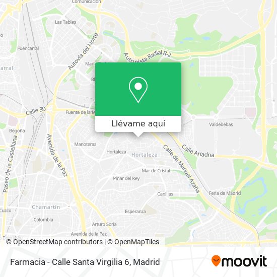 Mapa Farmacia - Calle Santa Virgilia 6