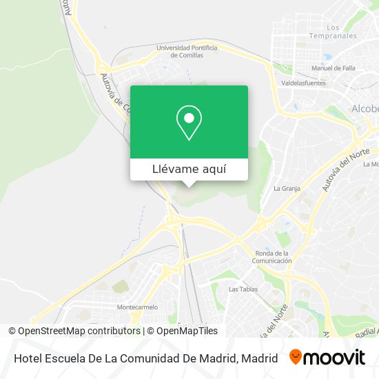 Mapa Hotel Escuela De La Comunidad De Madrid