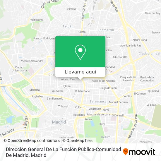 Mapa Dirección General De La Función Pública-Comunidad De Madrid