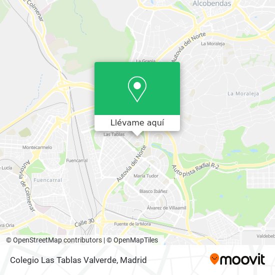 Mapa Colegio Las Tablas Valverde