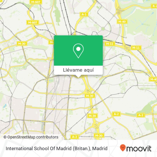 Mapa International School Of Madrid (Britan.)