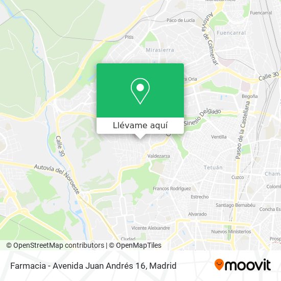 Mapa Farmacia - Avenida Juan Andrés 16