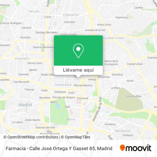 Mapa Farmacia - Calle José Ortega Y Gasset 85