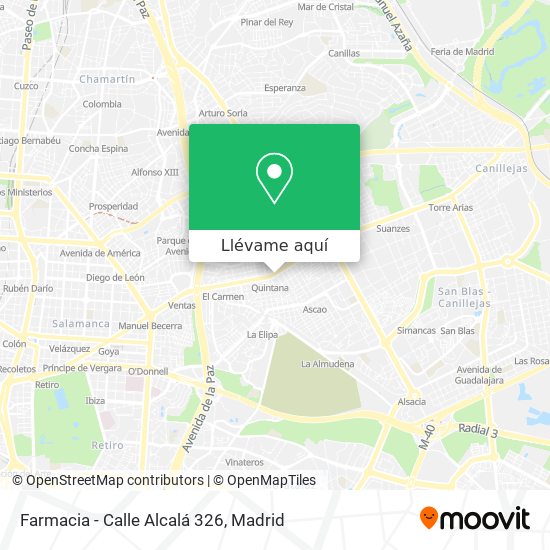 Mapa Farmacia - Calle Alcalá 326