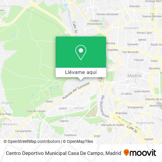 Mapa Centro Deportivo Municipal Casa De Campo