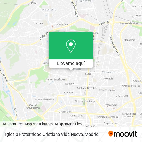 Mapa Iglesia Fraternidad Cristiana Vida Nueva