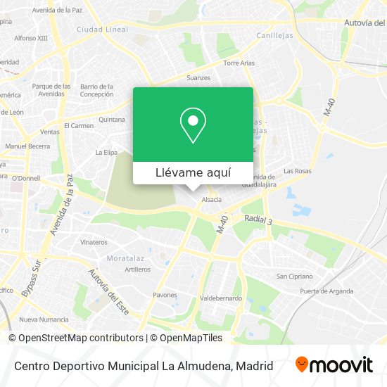 Mapa Centro Deportivo Municipal La Almudena