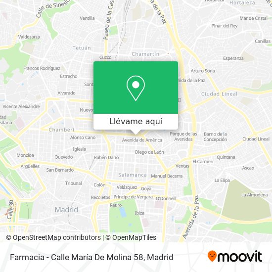 Mapa Farmacia - Calle María De Molina 58