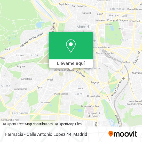 Mapa Farmacia - Calle Antonio López 44