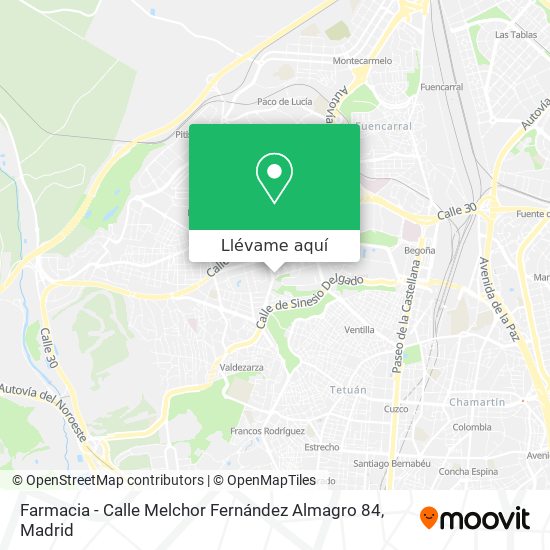 Mapa Farmacia - Calle Melchor Fernández Almagro 84