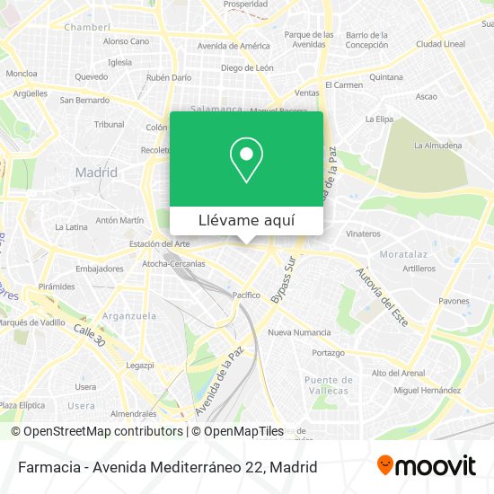 Mapa Farmacia - Avenida Mediterráneo 22