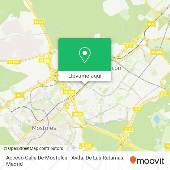 Mapa Acceso Calle De Móstoles - Avda. De Las Retamas
