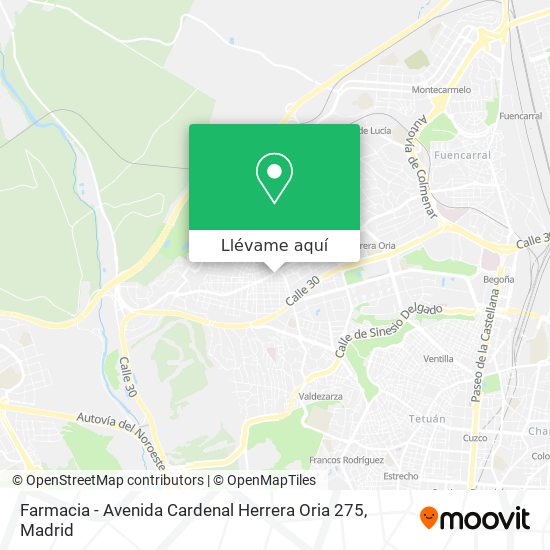 Mapa Farmacia - Avenida Cardenal Herrera Oria 275