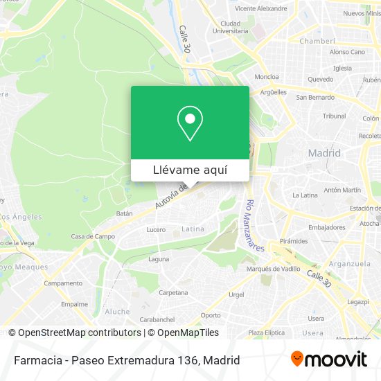 Mapa Farmacia - Paseo Extremadura 136