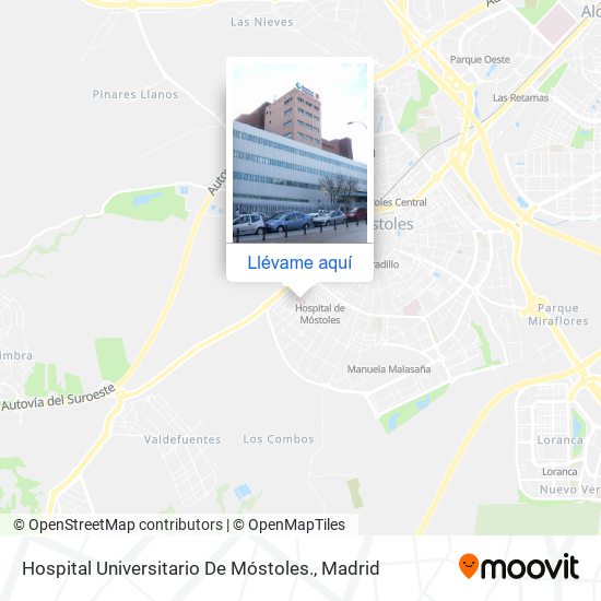 Mapa Hospital Universitario De Móstoles.