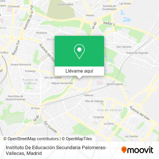 Mapa Instituto De Educación Secundaria Palomeras-Vallecas