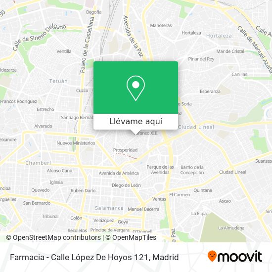 Mapa Farmacia - Calle López De Hoyos 121