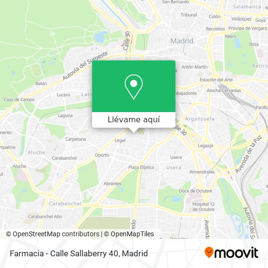 Mapa Farmacia - Calle Sallaberry 40