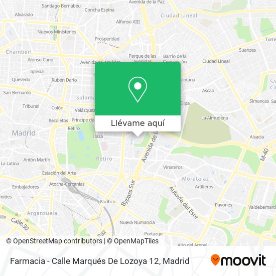 Mapa Farmacia - Calle Marqués De Lozoya 12