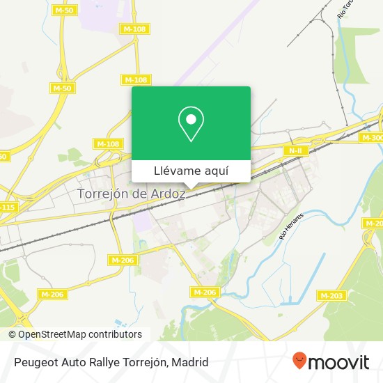 Mapa Peugeot Auto Rallye Torrejón