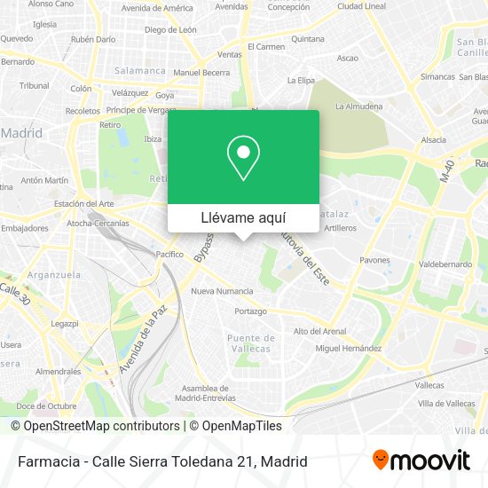 Mapa Farmacia - Calle Sierra Toledana 21