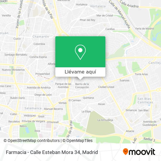 Mapa Farmacia - Calle Esteban Mora 34