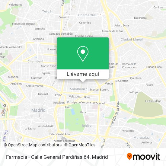 Mapa Farmacia - Calle General Pardiñas 64