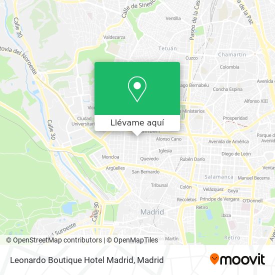 Mapa Leonardo Boutique Hotel Madrid