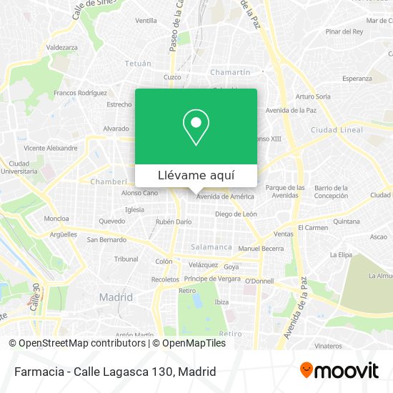 Mapa Farmacia - Calle Lagasca 130