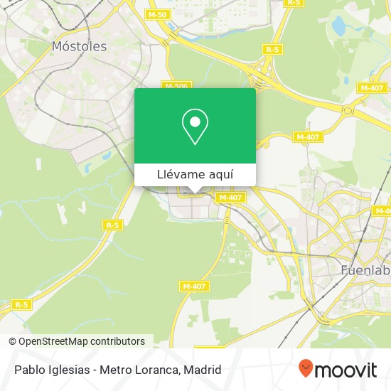 Mapa Pablo Iglesias - Metro Loranca