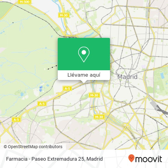 Mapa Farmacia - Paseo Extremadura 25