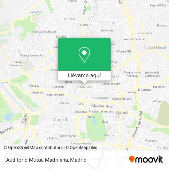Mapa Auditorio Mutua Madrileña
