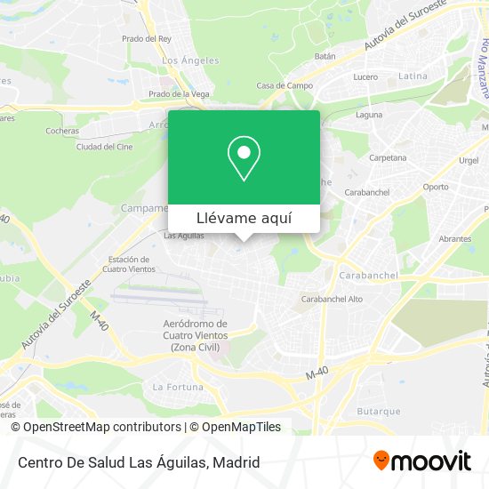 definido viudo Permanecer Cómo llegar a Centro De Salud Las Águilas en Madrid en Autobús, Metro o  Tren?