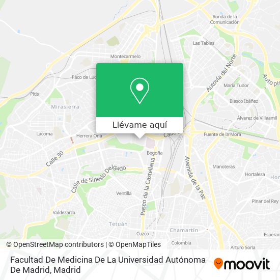 Mapa Facultad De Medicina De La Universidad Autónoma De Madrid