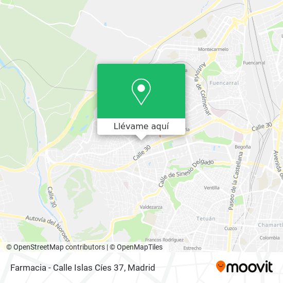 Mapa Farmacia - Calle Islas Cíes 37