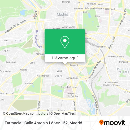 Mapa Farmacia - Calle Antonio López 152