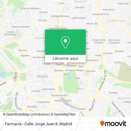 Mapa Farmacia - Calle Jorge Juan 8