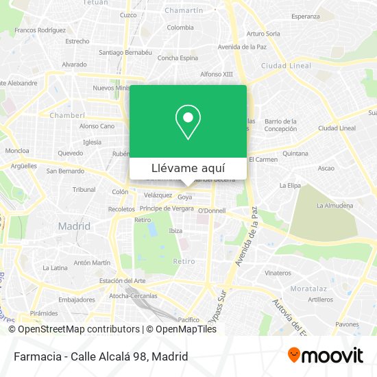 Mapa Farmacia - Calle Alcalá 98
