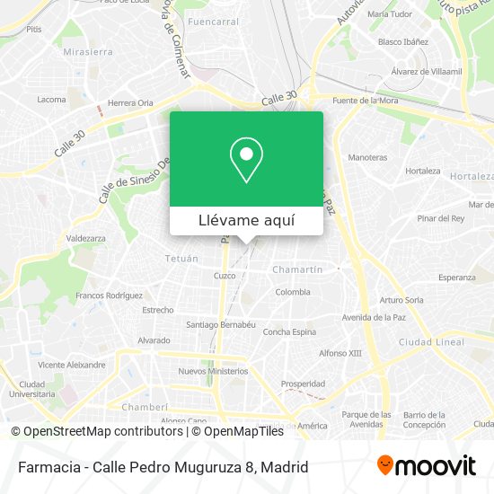 Mapa Farmacia - Calle Pedro Muguruza 8