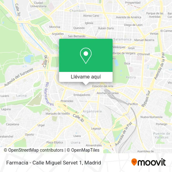 Mapa Farmacia - Calle Miguel Servet 1