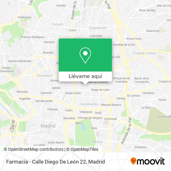 Mapa Farmacia - Calle Diego De León 22