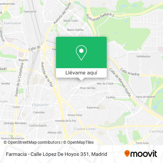 Mapa Farmacia - Calle López De Hoyos 351