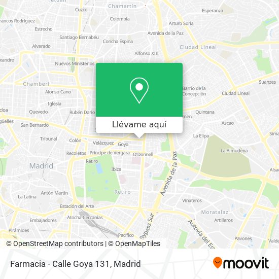 Mapa Farmacia - Calle Goya 131